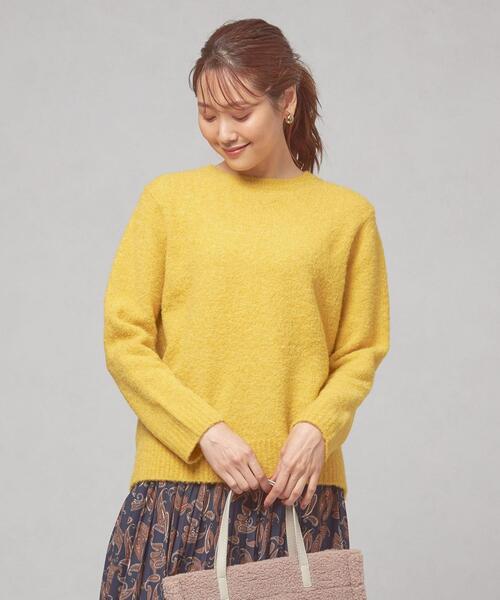 closet story(クローゼットストーリー)の「<closet story(クローゼットストーリー)>モコモコ クルーネックニット(ニット/セーター・レディース・ブラック/イエロー/ライム・FREE)」の9枚目の写真