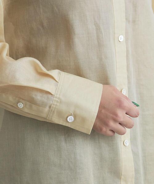 green label relaxing(グリーンレーベルリラクシング)の「オーガンジー バンドカラー シャツ(シャツ/ブラウス・レディース・ライム/クリーム/モカ・FREE)」の15枚目の写真