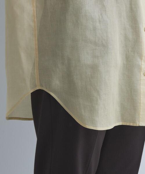 green label relaxing(グリーンレーベルリラクシング)の「オーガンジー バンドカラー シャツ(シャツ/ブラウス・レディース・ライム/クリーム/モカ・FREE)」の9枚目の写真