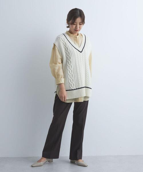 green label relaxing（グリーンレーベルリラクシング）の「オーガンジー バンドカラー シャツ（シャツ/ブラウス・レディース・ライム/モカ/クリーム・FREE）」の22枚目の写真