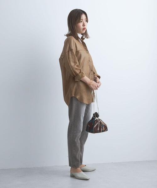 green label relaxing(グリーンレーベルリラクシング)の「オーガンジー バンドカラー シャツ(シャツ/ブラウス・レディース・ライム/クリーム/モカ・FREE)」の14枚目の写真