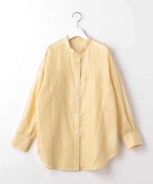green label relaxing（グリーンレーベルリラクシング）の「オーガンジー バンドカラー シャツ（シャツ/ブラウス・レディース・ライム/モカ/クリーム・FREE）」の18枚目の写真
