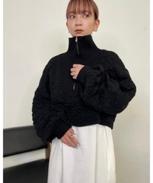 Solace | キルティングハーフジップショートニット(ニット/セーター)