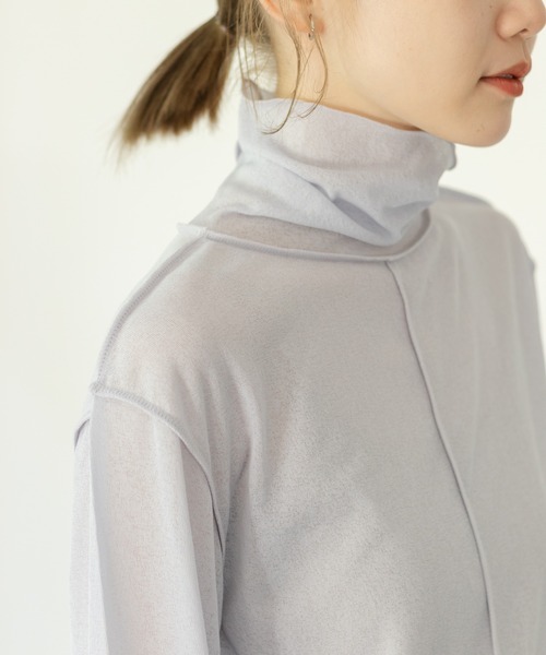 Kastane（カスタネ）の「ハイネックストレッチインナー（Tシャツ/カットソー・レディース・アイボリー/モカ/パープル/ピンク/ブラック・FREE）」の14枚目の写真