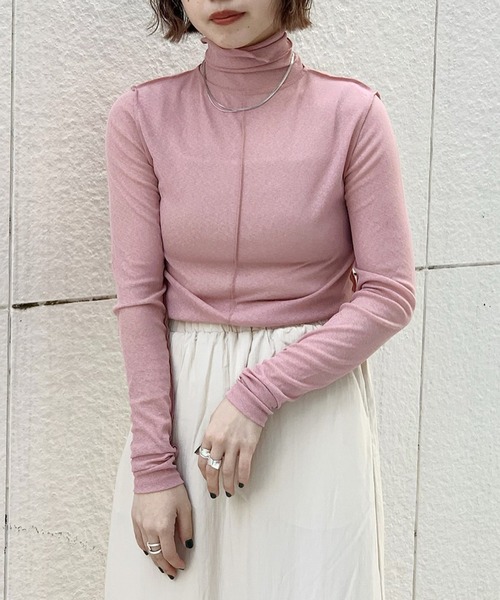 Kastane（カスタネ）の「ハイネックストレッチインナー（Tシャツ/カットソー・レディース・アイボリー/モカ/パープル/ピンク/ブラック・FREE）」の22枚目の写真