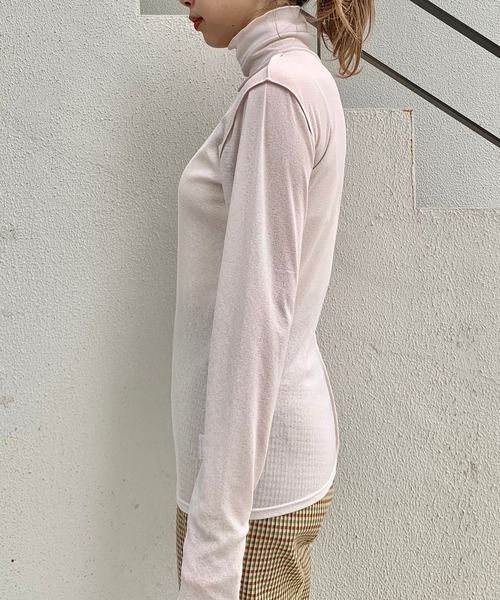 Kastane（カスタネ）の「ハイネックストレッチインナー（Tシャツ/カットソー・レディース・アイボリー/モカ/パープル/ピンク/ブラック・FREE）」の16枚目の写真