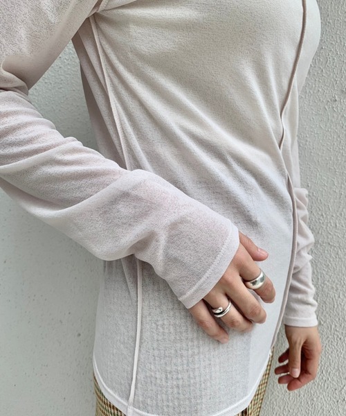 Kastane（カスタネ）の「ハイネックストレッチインナー（Tシャツ/カットソー・レディース・アイボリー/モカ/パープル/ピンク/ブラック・FREE）」の19枚目の写真