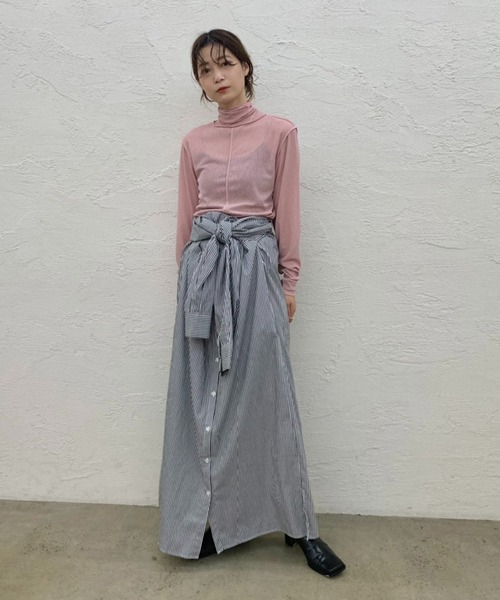 Kastane（カスタネ）の「ハイネックストレッチインナー（Tシャツ/カットソー・レディース・アイボリー/モカ/パープル/ピンク/ブラック・FREE）」の13枚目の写真