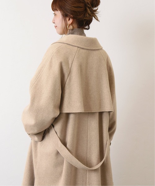 Simplicite(サンプリシテ)の「スーパー110Sブレンドステンカラーコート◆(ステンカラーコート・レディース・ベージュ/グリーン/ネイビー・FREE)」の15枚目の写真