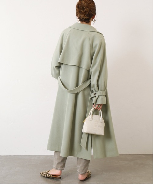 Simplicite(サンプリシテ)の「スーパー110Sブレンドステンカラーコート◆(ステンカラーコート・レディース・ベージュ/グリーン/ネイビー・FREE)」の16枚目の写真