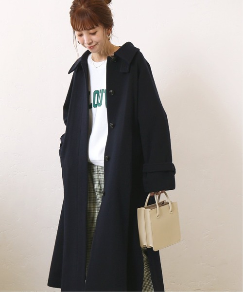 Simplicite(サンプリシテ)の「スーパー110Sブレンドステンカラーコート◆(ステンカラーコート・レディース・ベージュ/グリーン/ネイビー・FREE)」の6枚目の写真