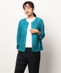 GGD | ウォッシャブル麻ショートジップブルゾン(ブルゾン)