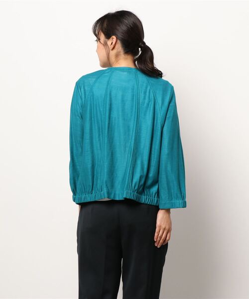 GGD（ジージーディー）の「ウォッシャブル麻ショートジップブルゾン（ブルゾン・レディース・グリーン・M/L）」の2枚目の写真