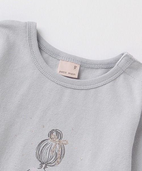 petit main(プティマイン)の「バレリーナモチーフ長袖Tシャツ(Tシャツ/カットソー・キッズ・ライトブルー/オフホワイト/ピンク・80cm/120cm/110cm/90cm/130cm/100cm)」の8枚目の写真