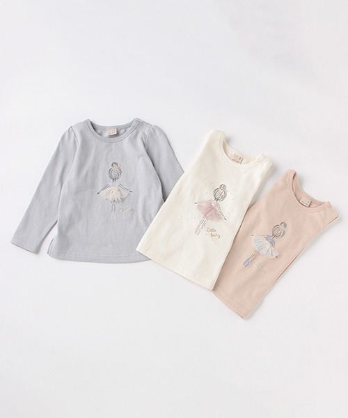 petit main(プティマイン)の「バレリーナモチーフ長袖Tシャツ(Tシャツ/カットソー・キッズ・ライトブルー/オフホワイト/ピンク・80cm/120cm/110cm/90cm/130cm/100cm)」の12枚目の写真