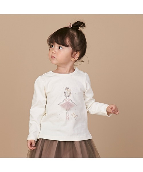 petit main(プティマイン)の「バレリーナモチーフ長袖Tシャツ(Tシャツ/カットソー・キッズ・ライトブルー/オフホワイト/ピンク・80cm/120cm/110cm/90cm/130cm/100cm)」の14枚目の写真