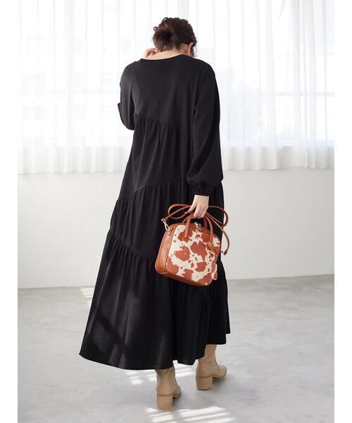 Sugar spoon（シュガースプーン）の「・SUGAR SPOON ナナメティアードワンピース＊（ワンピース・レディース・ブルー/ブラック/チャコールグレー/ブラウン・FREE）」の10枚目の写真