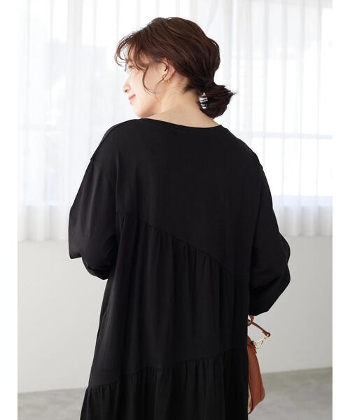 Sugar spoon（シュガースプーン）の「・SUGAR SPOON ナナメティアードワンピース＊（ワンピース・レディース・ブルー/ブラック/チャコールグレー/ブラウン・FREE）」の13枚目の写真