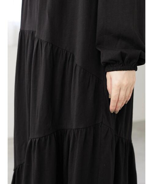 Sugar spoon（シュガースプーン）の「・SUGAR SPOON ナナメティアードワンピース＊（ワンピース・レディース・ブルー/ブラック/チャコールグレー/ブラウン・FREE）」の17枚目の写真