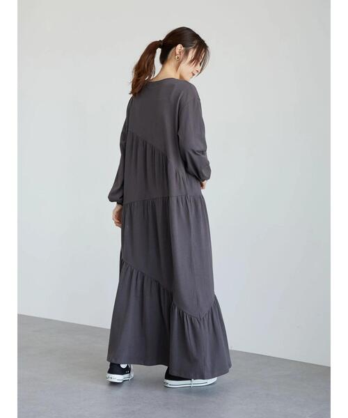 Sugar spoon（シュガースプーン）の「・SUGAR SPOON ナナメティアードワンピース＊（ワンピース・レディース・ブルー/ブラック/チャコールグレー/ブラウン・FREE）」の20枚目の写真