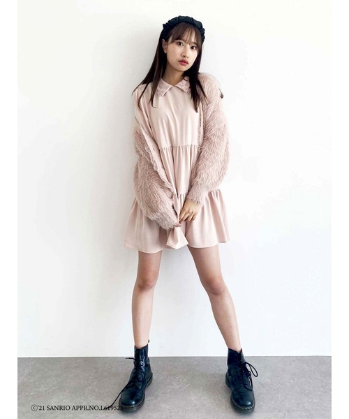 Honey Salon(ハニーサロン)の「【予備生産分】ウィッシュミーメル×HS ティアードワンピース(ワンピース・レディース・オフホワイト/ピンクベージュ・FREE)」の2枚目の写真