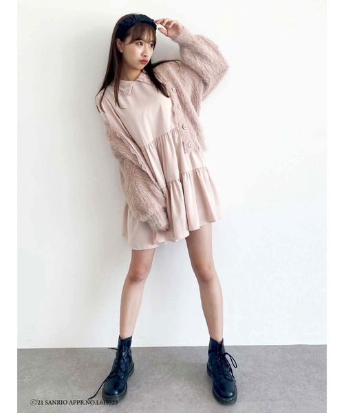Honey Salon(ハニーサロン)の「【予備生産分】ウィッシュミーメル×HS ティアードワンピース(ワンピース・レディース・オフホワイト/ピンクベージュ・FREE)」の14枚目の写真