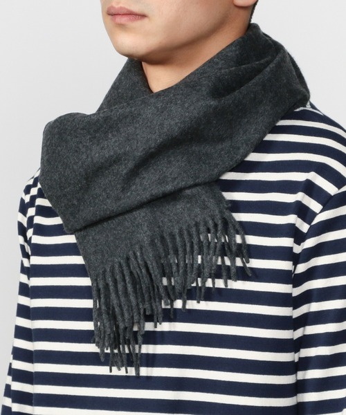 Joshua Ellis カシミヤマフラー Solid Grey 180 30 マフラー Joshua Ellis ジョシュアエリス のファッション通販 Zozotown