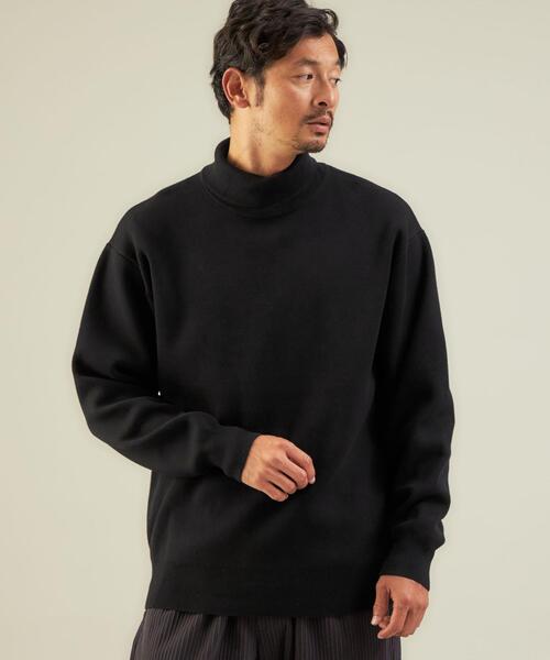 green label relaxing(グリーンレーベルリラクシング)の「コットン スウェットライク ハイネック ニット -ウォッシャブル-(ニット/セーター・メンズ・ブラック/ベージュ/ライトブルー・M/S/XL/L)」の17枚目の写真