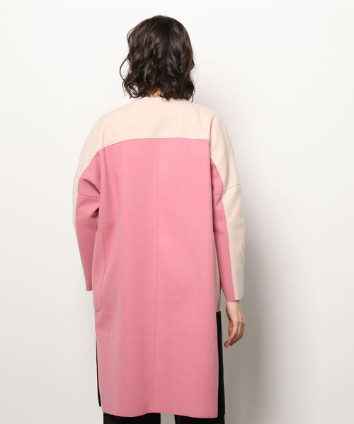 ★Lee！DOS DIOSAS カラーブロック ロングコート DOS DIOSAS/ドスディオサス】カラーブロックノーカラーコート