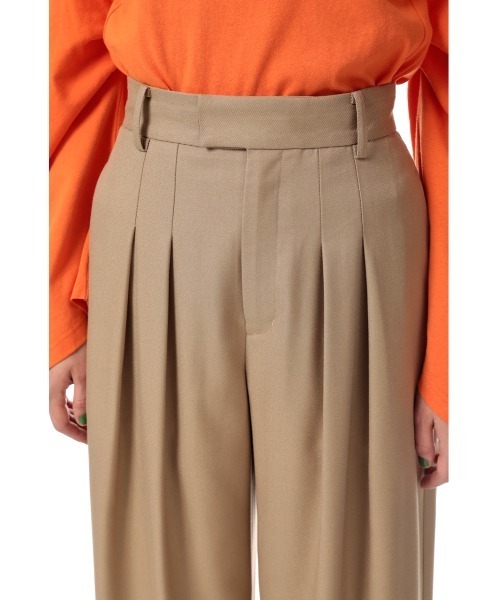 SLY（スライ）の「HW LOOSE TUCK TROUSER ハイウエスト ルーズ　タック パンツ（スラックス・レディース・ベージュ/ピンク/杢グレー・0/1）」の7枚目の写真