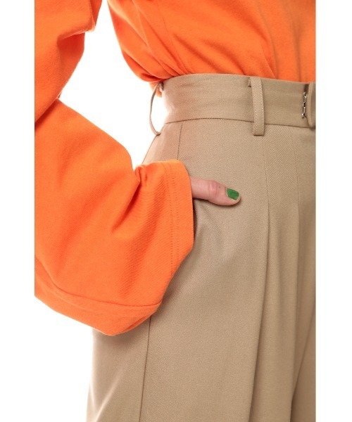 SLY（スライ）の「HW LOOSE TUCK TROUSER ハイウエスト ルーズ　タック パンツ（スラックス・レディース・ベージュ/ピンク/杢グレー・0/1）」の5枚目の写真