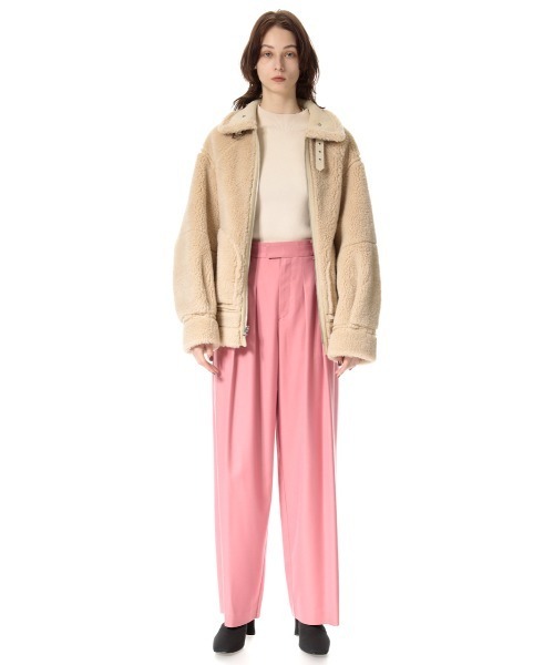 SLY（スライ）の「HW LOOSE TUCK TROUSER ハイウエスト ルーズ　タック パンツ（スラックス・レディース・ベージュ/ピンク/杢グレー・0/1）」の22枚目の写真