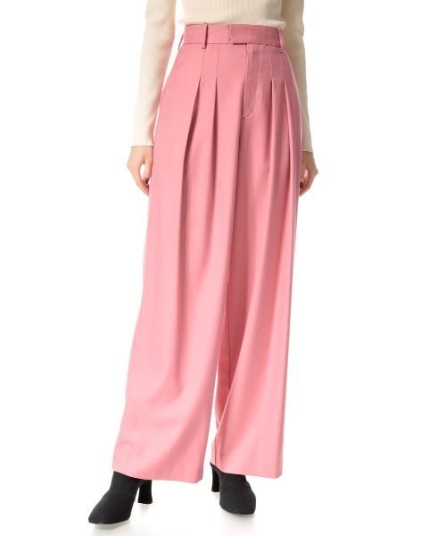 SLY（スライ）の「HW LOOSE TUCK TROUSER ハイウエスト ルーズ　タック パンツ（スラックス・レディース・ベージュ/ピンク/杢グレー・0/1）」の20枚目の写真