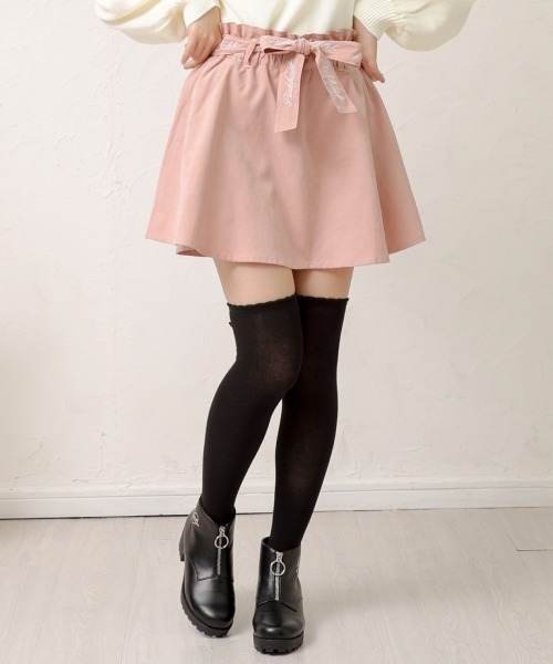 PINKHUNT（ピンクハント）の「PINKHUNT リボンベルトスカート 6078K #IG（デニムスカート・キッズ・ライム/ベビーピンク/ブラック・120cm/130cm/140cm/160cm/150cm）」の3枚目の写真