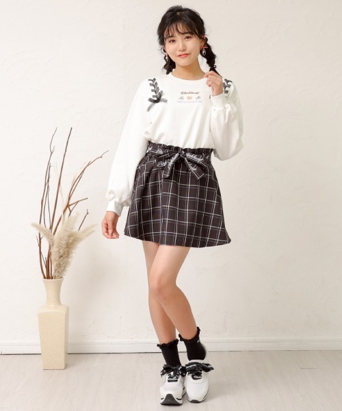 PINKHUNT（ピンクハント）の「PINKHUNT リボンベルトスカート 6078K #IG（デニムスカート・キッズ・ライム/ベビーピンク/ブラック・120cm/130cm/140cm/160cm/150cm）」の9枚目の写真