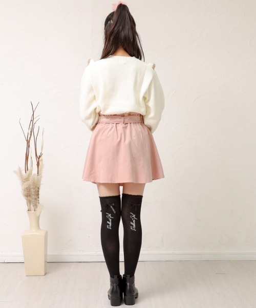 PINKHUNT（ピンクハント）の「PINKHUNT リボンベルトスカート 6078K #IG（デニムスカート・キッズ・ライム/ベビーピンク/ブラック・120cm/130cm/140cm/160cm/150cm）」の6枚目の写真