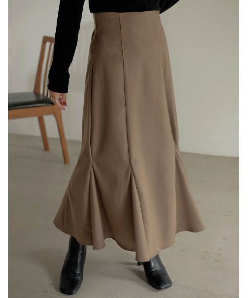 Re:EDIT（リエディ）の「起毛ツイルマーメイドスカート（スカート・レディース・ダークブラウン/ブラック/オレンジ系その他/ベージュ・LARGE/SHORT/MEDIUM）」の4枚目の写真