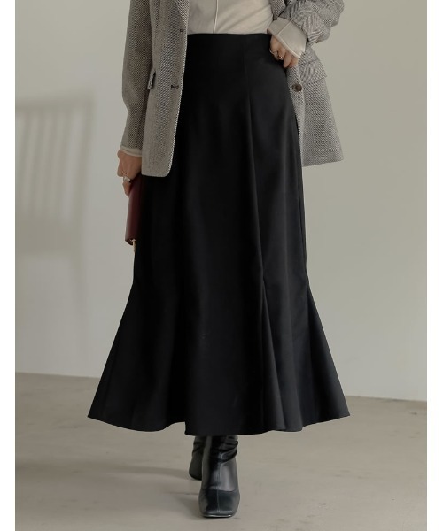 Re:EDIT（リエディ）の「起毛ツイルマーメイドスカート（スカート・レディース・ダークブラウン/ブラック/オレンジ系その他/ベージュ・LARGE/SHORT/MEDIUM）」の6枚目の写真