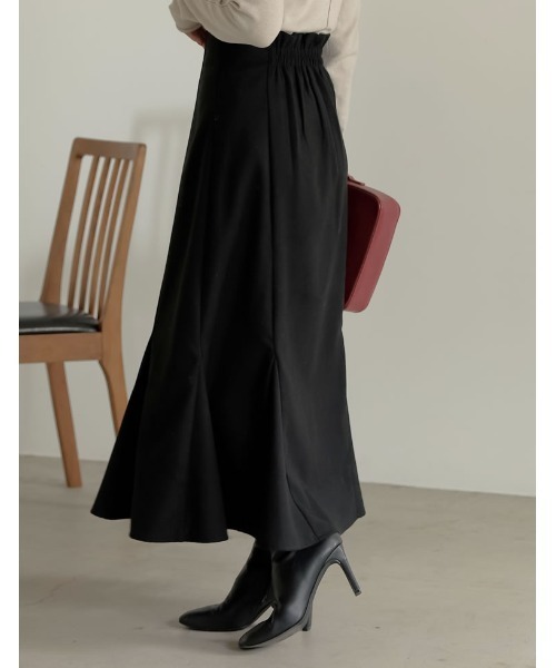 Re:EDIT（リエディ）の「起毛ツイルマーメイドスカート（スカート・レディース・ダークブラウン/ブラック/オレンジ系その他/ベージュ・LARGE/SHORT/MEDIUM）」の7枚目の写真