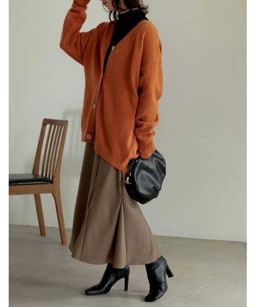 Re:EDIT（リエディ）の「起毛ツイルマーメイドスカート（スカート・レディース・ダークブラウン/ブラック/オレンジ系その他/ベージュ・LARGE/SHORT/MEDIUM）」の12枚目の写真