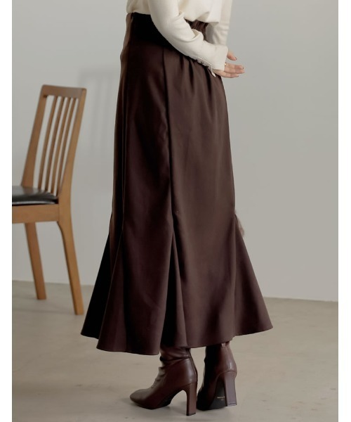 Re:EDIT（リエディ）の「起毛ツイルマーメイドスカート（スカート・レディース・ダークブラウン/ブラック/オレンジ系その他/ベージュ・LARGE/SHORT/MEDIUM）」の14枚目の写真