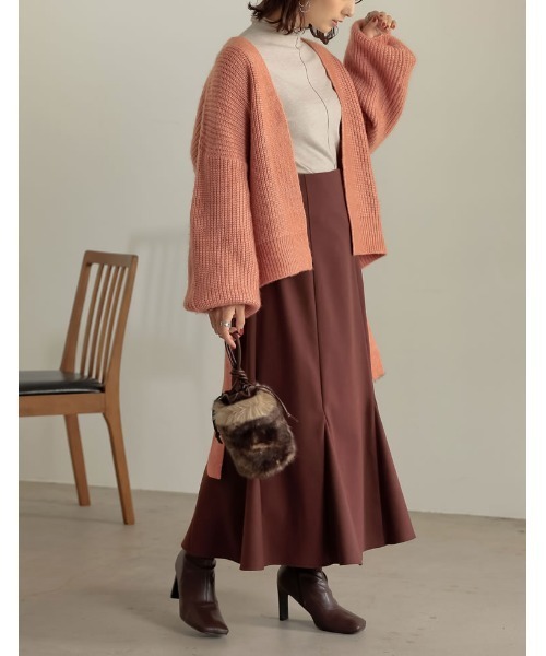 Re:EDIT（リエディ）の「起毛ツイルマーメイドスカート（スカート・レディース・ダークブラウン/ブラック/オレンジ系その他/ベージュ・LARGE/SHORT/MEDIUM）」の21枚目の写真