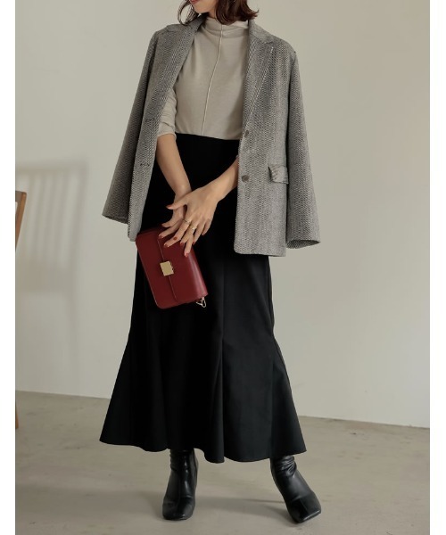 Re:EDIT（リエディ）の「起毛ツイルマーメイドスカート（スカート・レディース・ダークブラウン/ブラック/オレンジ系その他/ベージュ・LARGE/SHORT/MEDIUM）」の8枚目の写真