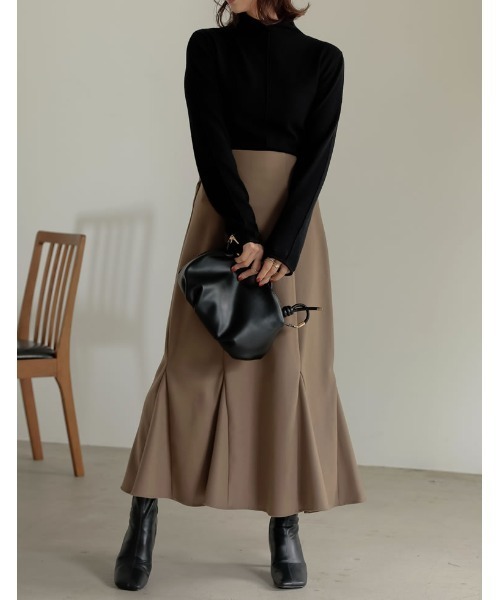 Re:EDIT（リエディ）の「起毛ツイルマーメイドスカート（スカート・レディース・ダークブラウン/ブラック/オレンジ系その他/ベージュ・LARGE/SHORT/MEDIUM）」の11枚目の写真