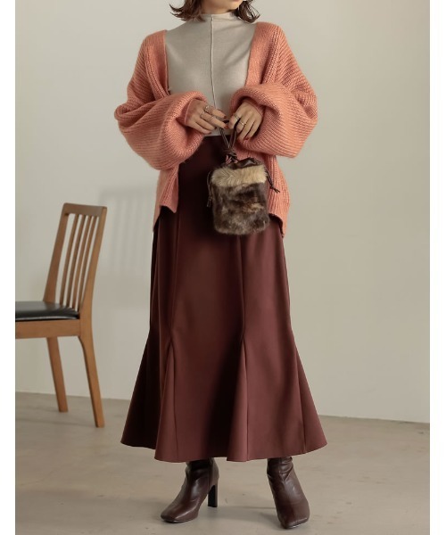 Re:EDIT（リエディ）の「起毛ツイルマーメイドスカート（スカート・レディース・ダークブラウン/ブラック/オレンジ系その他/ベージュ・LARGE/SHORT/MEDIUM）」の20枚目の写真