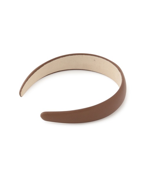 MADEMOISELLE ROPE'（マドモアゼル ロペ）の「フェイクレザーカチューシャ（カチューシャ・レディース・キャメル/ブラック・FREE）」の9枚目の写真