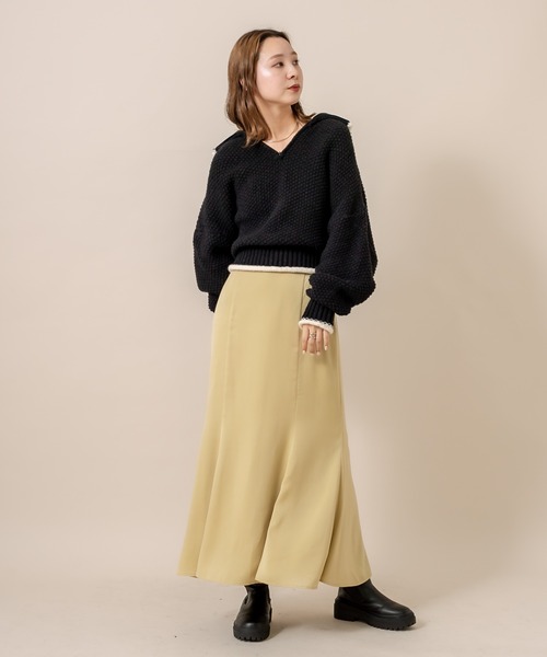 mline（エムライン）の「[mline]チャンキーハーフZIPニット（ニット/セーター・レディース・ブラック/オフホワイト/ブルー/ブルー系その他・FREE）」の13枚目の写真