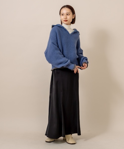 mline（エムライン）の「[mline]チャンキーハーフZIPニット（ニット/セーター・レディース・ブラック/オフホワイト/ブルー/ブルー系その他・FREE）」の19枚目の写真