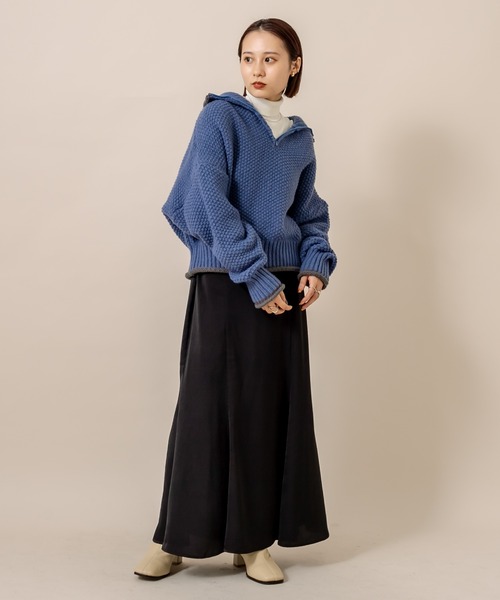 mline（エムライン）の「[mline]チャンキーハーフZIPニット（ニット/セーター・レディース・ブラック/オフホワイト/ブルー/ブルー系その他・FREE）」の11枚目の写真