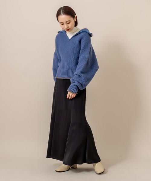 mline（エムライン）の「[mline]チャンキーハーフZIPニット（ニット/セーター・レディース・ブラック/オフホワイト/ブルー/ブルー系その他・FREE）」の22枚目の写真